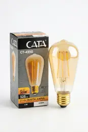Cata CT-4350 ST64 Rustik LED Ampul 4W E27 Amber (Sarı Işık) Armut Tipi Dim Edilebilir Dekoratif 1