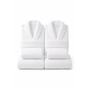 Mira Home 6 Parça Çift Kişilik Aile Bornoz Havlu Seti %100 Pamuk Aurea Collection 2XL
