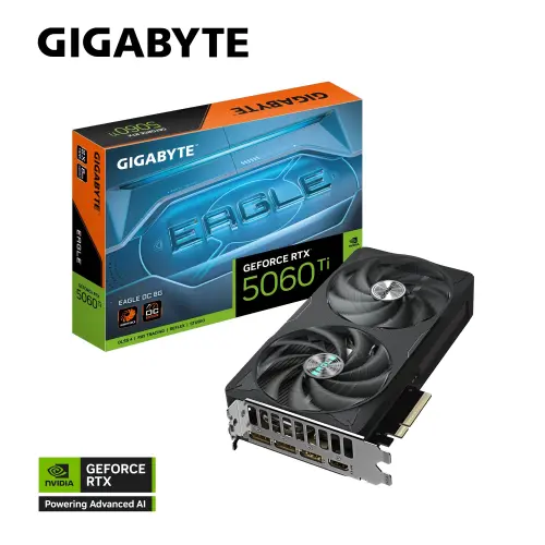 Gigabyte GeForce RTX5060TI EAGLE OC GV-N506TEAGLE OC-8GD GDDR7 8GB 128Bit Gaming (Oyuncu) Ekran Kartı
