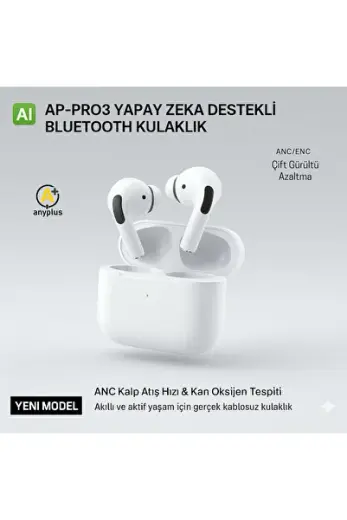 Pro3 Yapay Zeka Destekli ANC 2026 Yeni Nesil Kablosuz Bluetooth Kulaklık–Gürültü Engelleme-Hd Ses
