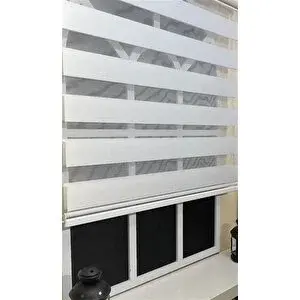 StorBurada Zebra Stor Perde Beyaz Stb 400v01-d 150x200 cm