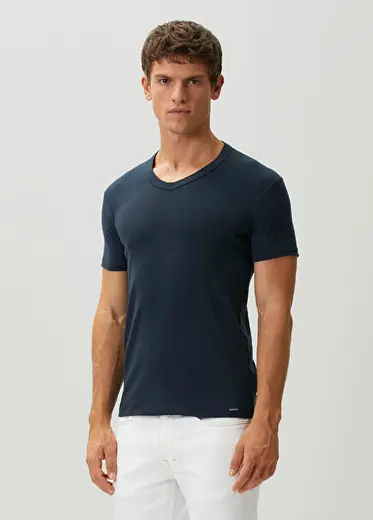 Lacivert Basic T-shirt