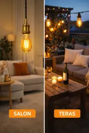 Cata CT-4350 ST64 Rustik LED Ampul 4W E27 Amber (Sarı Işık) Armut Tipi Dim Edilebilir Dekoratif 5