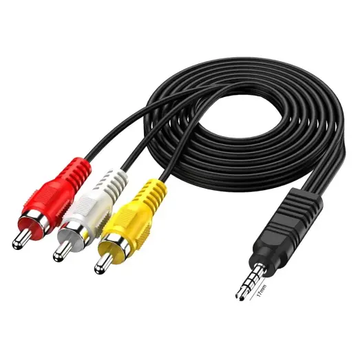 Polaxtor Av Kablo 3 Rca To Aux 3.5mm 1.5 Metre (Tüplü Tvye Hd Uydu Bağlar)