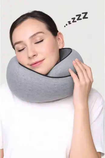 WhiteBlanco Eudora Ortopedik Spiral Seyahat Ve Boyun Yastığı Gri %100 Visko - Taşıma Çantalı Gri
