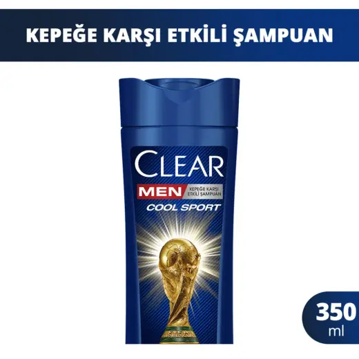 Clear Men Kepeğe Karşı Etkili Şampuan Cool Sport Menthol Ferahlatıcı Mentol Etkisi 350 ml