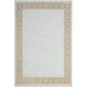 Karmen Halı Zenith Zn002a Gri Halı Gold Kenar Çerçeveli Modern Parlak Yumuşak Kadife Ince Antialerjik Salon 200x290 cm