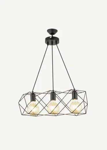 Celine 3'lü Sıralı Sarkıt Avize Siyah (50x90 cm)