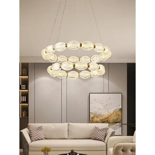 Apliqa Aspen 2 Katlı Yuvarlak 128 Watt Eskitme Sarkıt 3 Renkli Led Avize