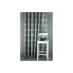 Vivense Damask Seyrek Pi̇le Fon Perde, Antrasi̇t Gümüş, 90x260