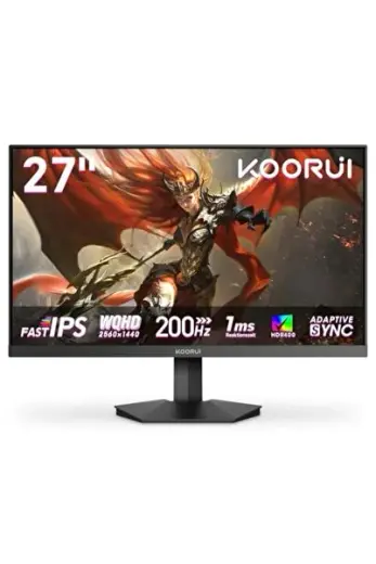 G2721P 27 inç oyun monitörü, 2K WQHD 2560x1440 Fast IPS 200Hz ekran, 1 ms GTG HDR400 Adaptive Sync HDMI/DP VESA 75x75mm