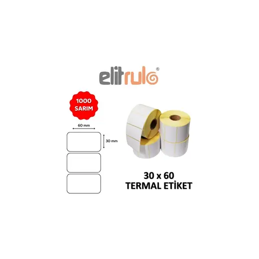 Elit rulo Barkod Etiketi 30x60 Termal - 1000 Adet