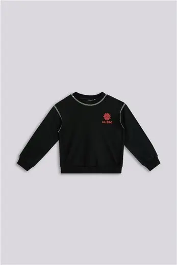 KID'N Match Erkek Bebek Siyah Sweatshirt