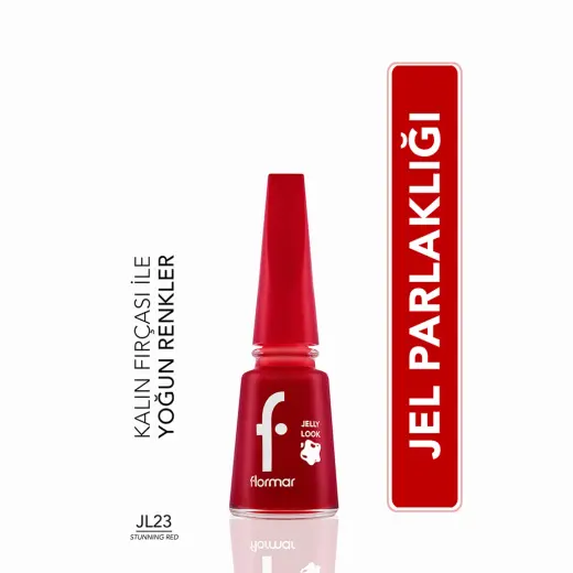 Flormar Jelly Look Yoğun Pigmentli ve Jel Görünümlü Oje JL23 Stunning Red