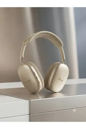Aura Akse Pro Max Wireless Kulak Üstü Kulaklık - Bej / Kablosuz Stereo Kulaklık