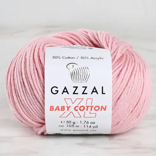 Gazzal Baby Cotton XL Pembe Bebek Yünü - 3444XL