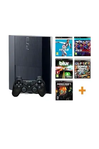 Playstation 3 Super Slim veya slim 500 Gb + 30 Güncel Oyun + 100 arcade oyun Yüklü