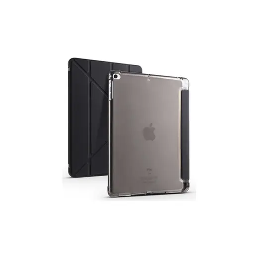 Fuchsia Apple iPad 9.7" 5. 6. Nesil 2017 2018 Kılıf Premium Kalemlikli Standlı Katlanabilir Kılıf Siyah
