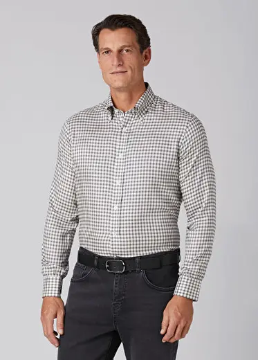 Comfort Fit Siyah Kareli Gömlek