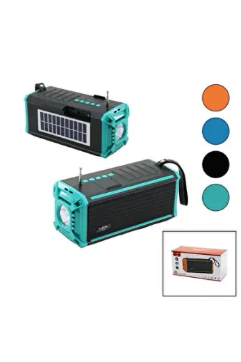 J-İPOK P-520 HASUBA HS-293 FENERLİ SOLAR PANELLİ - USB ŞARJLI BLUETOOTH FM RADYO MP3 USB - TF PLAYER