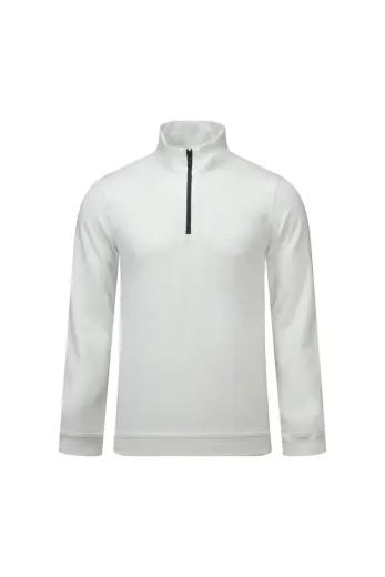 Beyaz Regular Fit Yarım Balıkçı Yaka Fermuarlı Sweatshirt