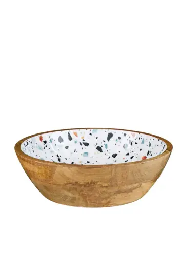 Terrazzo Ahşap Dekoratif Kase M