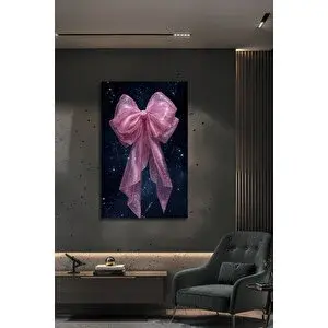 Mgi Design Pembe Fiyonk Modern Galaksi Temalı Parıltılı Şık Dekoratif Cam Tablo | Uzay Temalı Dekoratif Duvar Tablosu, Çocuk Ve Genç Odası Dekoru, 72x46 cm