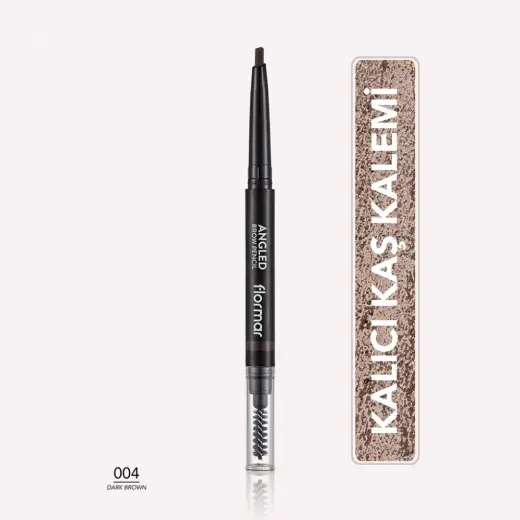 Flormar Angled Ucu Açılı ve Kıl Fırçalı Kaş Kalemi 004 Dark Brown