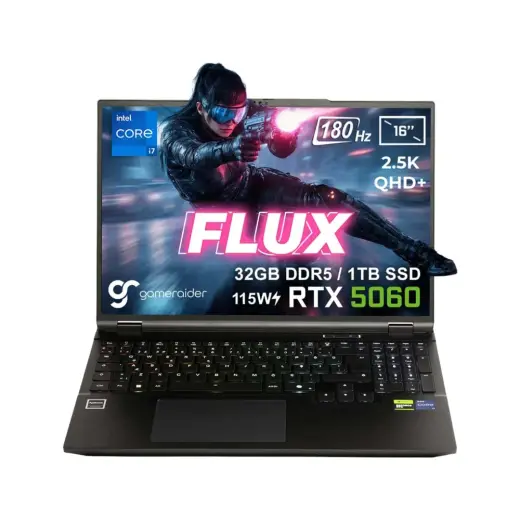 GameRaider FLUX GR16 Intel Core i7-14650HX 32 GB DDR5 1 TB SSD RTX 5060 8 GB 115W 16 inç 2.5K QHD+