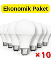 9w Led Ampul Beyaz Işık E27 Duy Uyumlu Tasarruflu 10'lu Ekonomik Paket Ev Ofis Tavan Aydınlatma 1