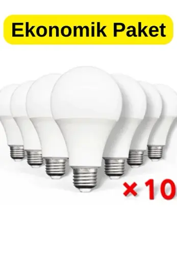 9w Led Ampul Beyaz Işık E27 Duy Uyumlu Tasarruflu 10'lu Ekonomik Paket Ev Ofis Tavan Aydınlatma