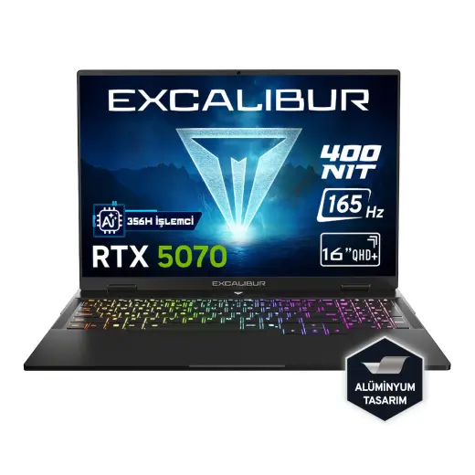 Casper Excalibur G915 AI Intel Core Ultra 7-356H 24 GB 1 TB RTX5070 165HZ 16" W11P Gaming Laptop G915.356H-CF70R-C