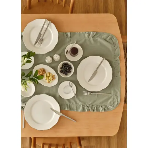 Bella Maison Clover Porselen 26 Parça 6 Kişilik Kahvaltı Takımı Silver Silver