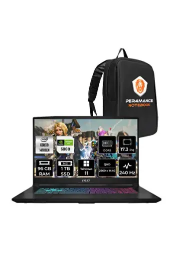 Katana 17 HX i9-14900HX 96GB 1TB SSD RTX5060/8GB 17.3'' 2K QHD 240Hz W11P Gaming Laptop B14WFK