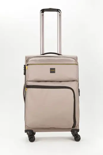 Unisex Mavi Hafif Ultra Light Lüx Kumaş Orta Boy Valiz