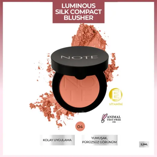Note Luminous Silk Compact Blusher Allık 04 Soft Peach