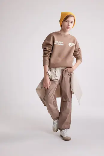 Jogger Fıt Pamuklu Bağcıklı Bel Pantolon Erkek Çocuk