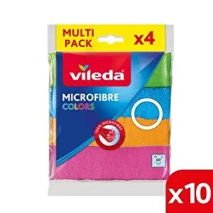 Vileda 10 Paket 4 Lü %100 Mikrofiber Colors Temizlik Bezi