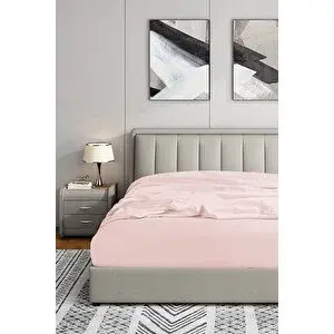 Soley | Jersey | %100 Pamuk Tek / Çift Kişilik Lastikli Çarşaf Açık Pembe