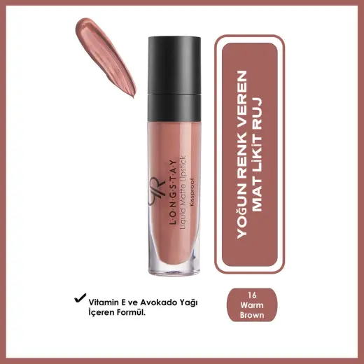 Golden Rose Longstay Liquid Matte Lipstick No:16