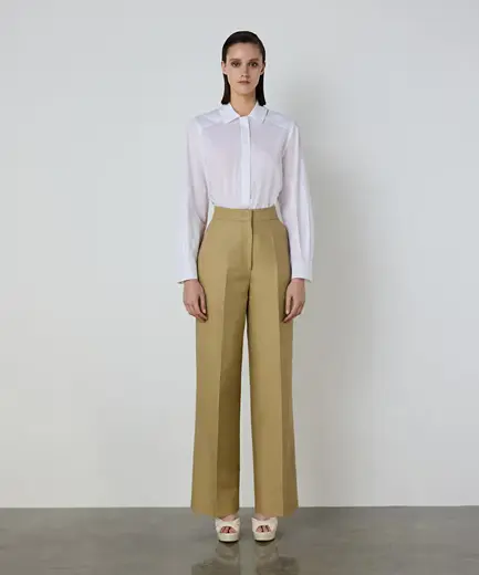 WIDE LEG GABARDİN PANTOLON