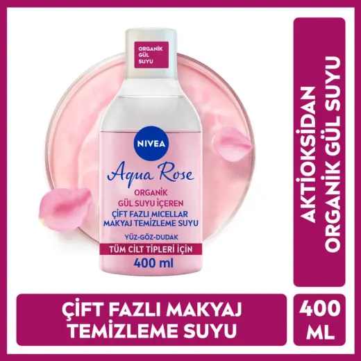 Nivea Aqua Rose Micellar Gül Suyu İçeren Çift Fazlı Makyaj Temizleme Suyu 400 ml