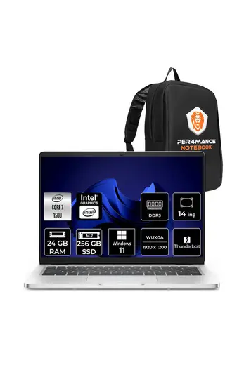 Pro 14 Intel Core 7 150U 24 GB 256 GB SSD Intel Graphics 14" WUXGA W11P Notebook & PER4 Çanta