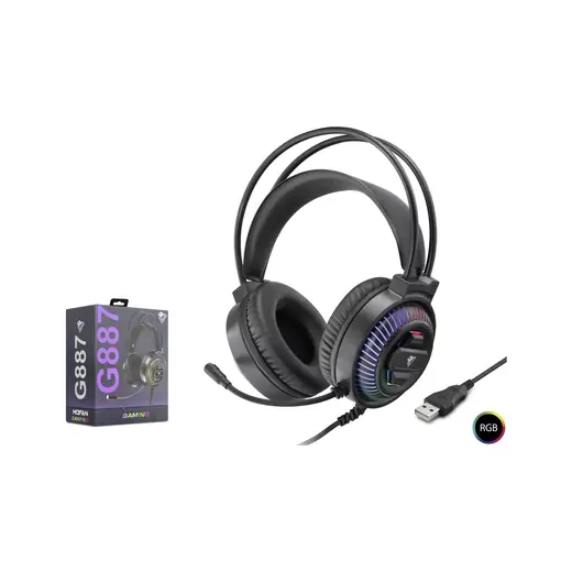 G887 USB 7.1 RGB Oyuncu Kulaklığı - Siyah