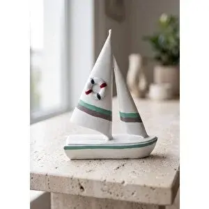 The Mia Marin Çift Yelkenli Kırmızı Mavi Can Simitli 24 Cm