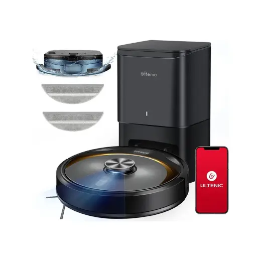 Ultenic T10 Elite Robot Vacuum Cleaner With Mop, Robotic Vacuum Self Emptying For 45 Days Hands-Free, Lidar Navigation, Compatible With Alexa/wi-Fi Connected, Ideal For Pet Hair, Hard Floor And Carpet