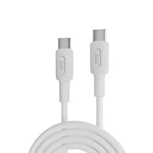 Juo JCBS62-W 60W USB Type-C to Type-C Silikon Hızlı Şarj ve Data Kablosu Beyaz 2 M
