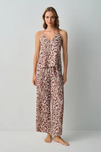 Leopar Desenli Leo Atlet Pantolon Pijama Takımı