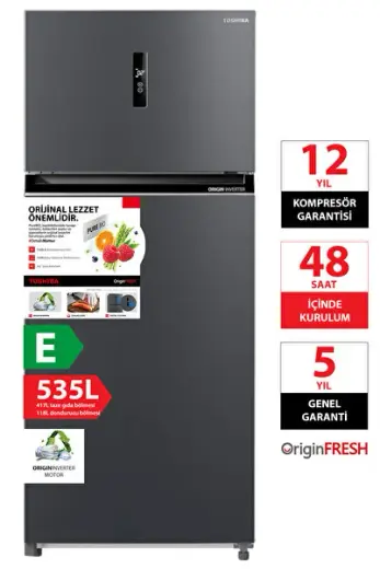 Koku Önleme Orjinal Tazelik 535 Litre No-Frost Buzdolabı Morandi Gri GR-RT702WE-PMT(06)