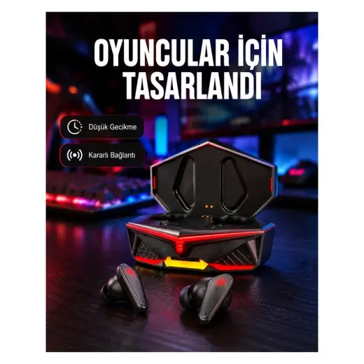 Akıllı Bayi LED Işıklı Metal Kasa Kablosuz Kulaklık Yeni Nesil Aby